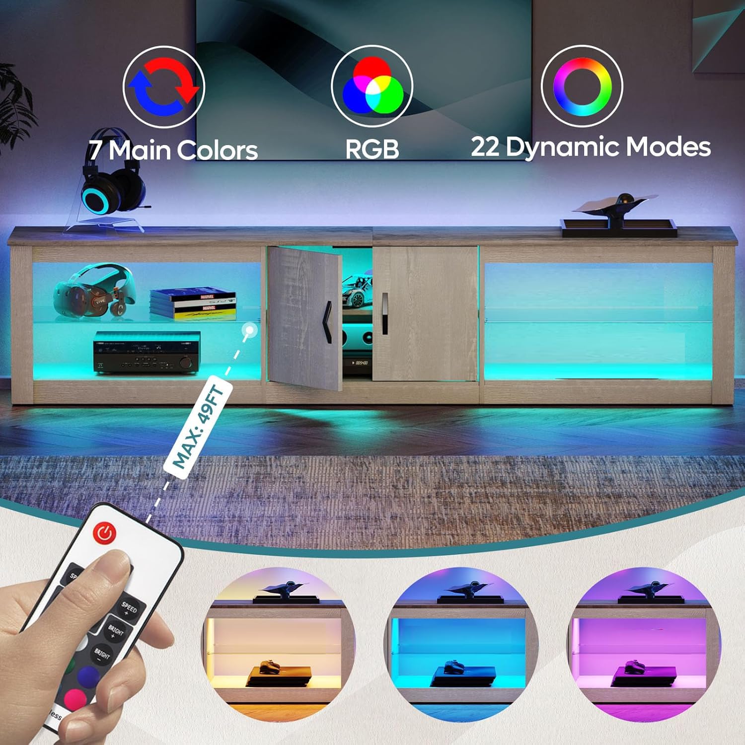 Stojak na telewizor 80 cali do – Gaming Console Entertainment Center recenzja i cena
