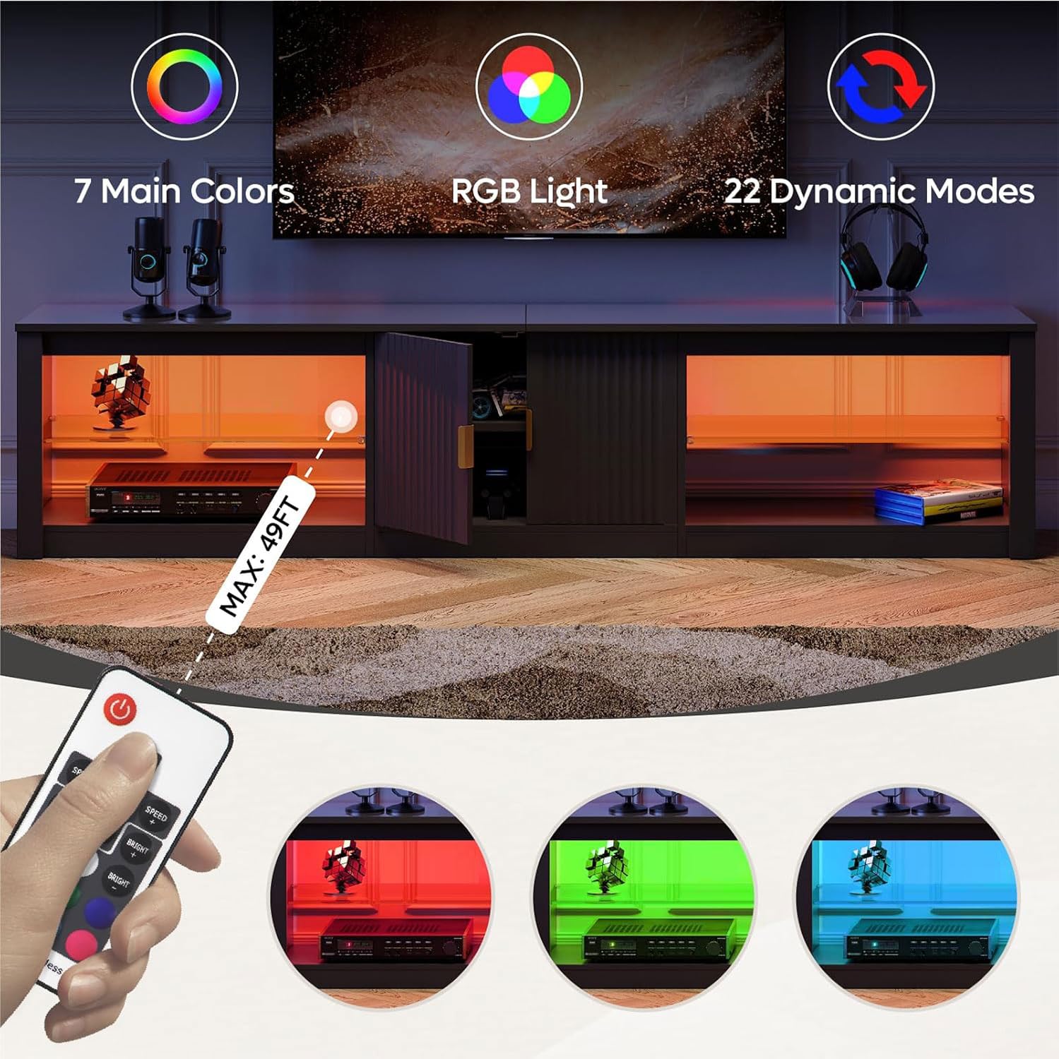 Stojak na telewizor 80 cali do – Gaming Console Entertainment Center recenzja i cena