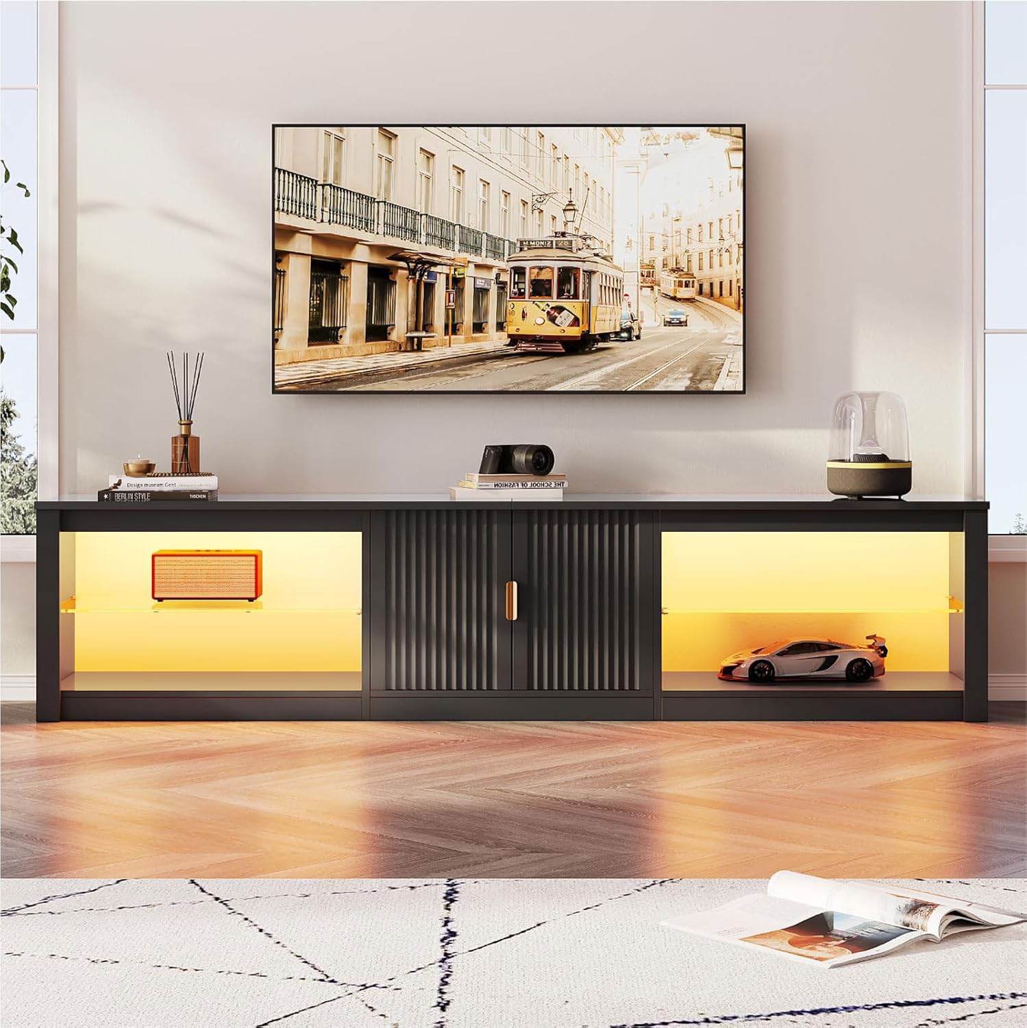 Stojak na telewizor 80 cali do – Gaming Console Entertainment Center recenzja i cena