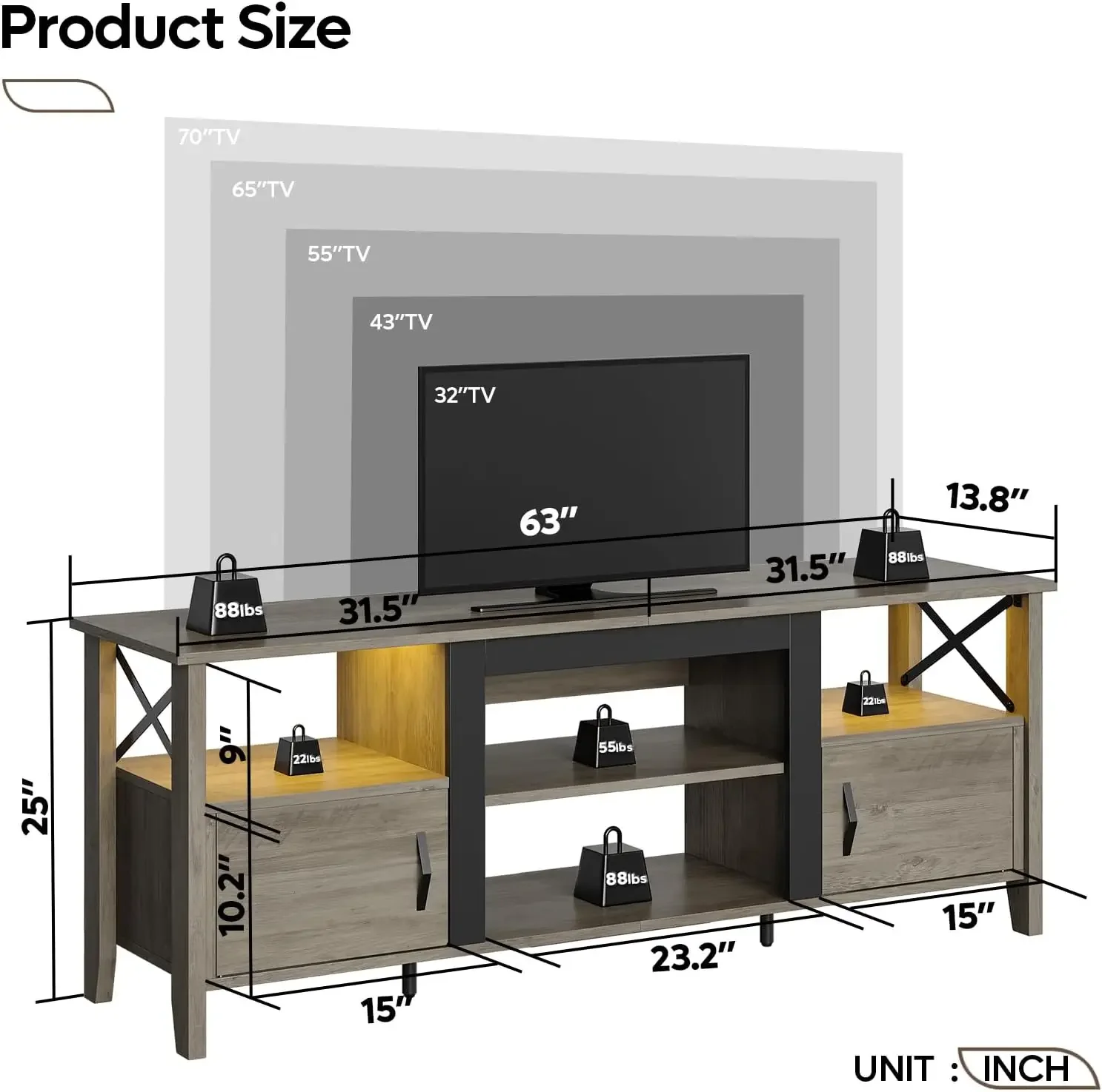 Szafka RTV w stylu rustykalnym – Gaming Console Entertainment Center recenzja i cena