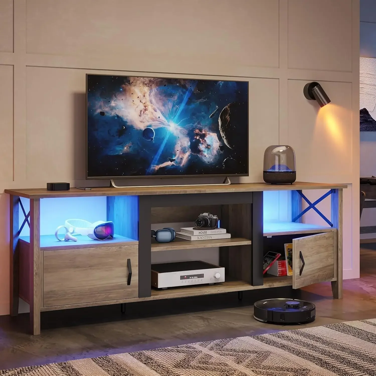 Szafka RTV w stylu rustykalnym – Gaming Console Entertainment Center recenzja i cena