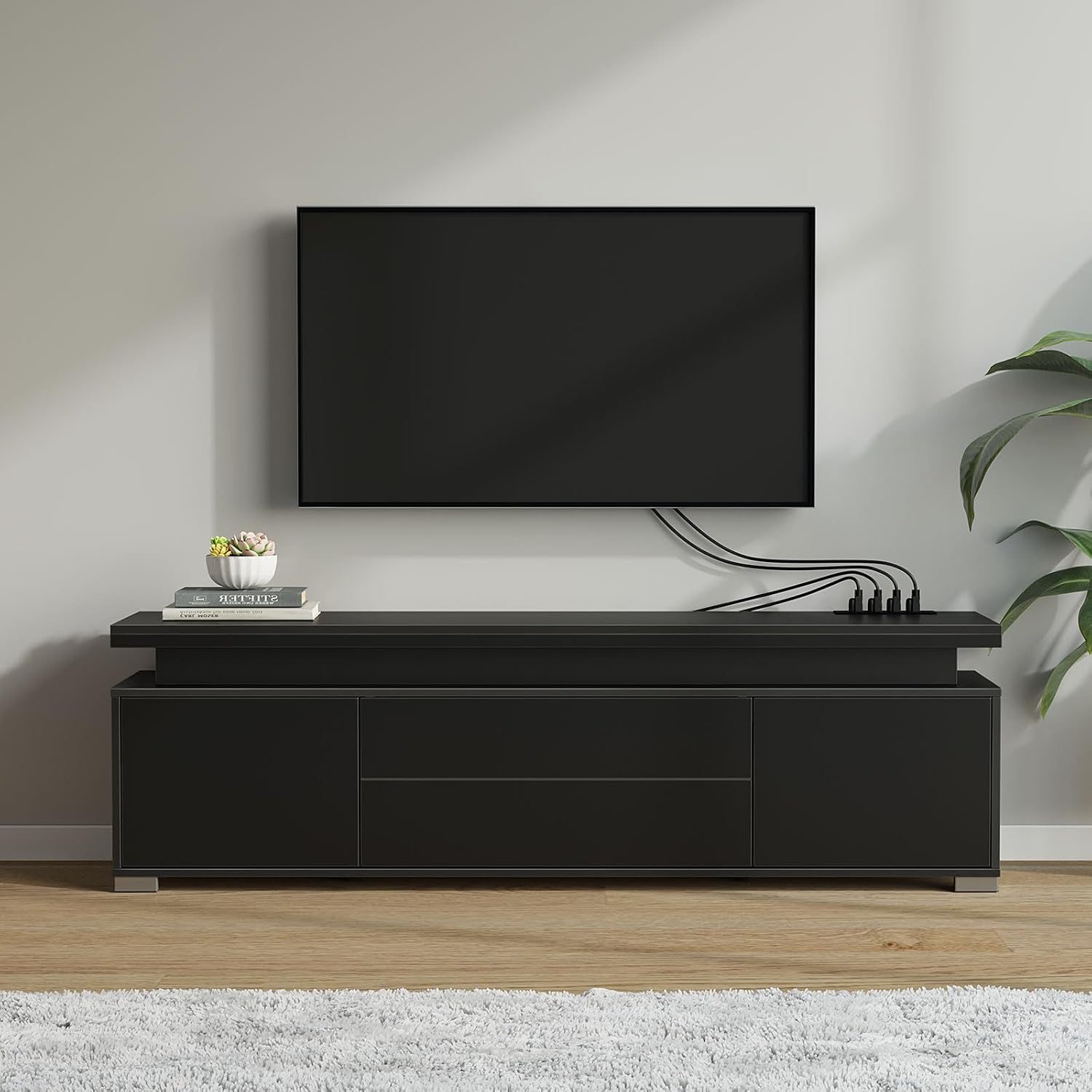 Szafka RTV z gniazdem zasilani – Gaming Console Entertainment Center recenzja i cena